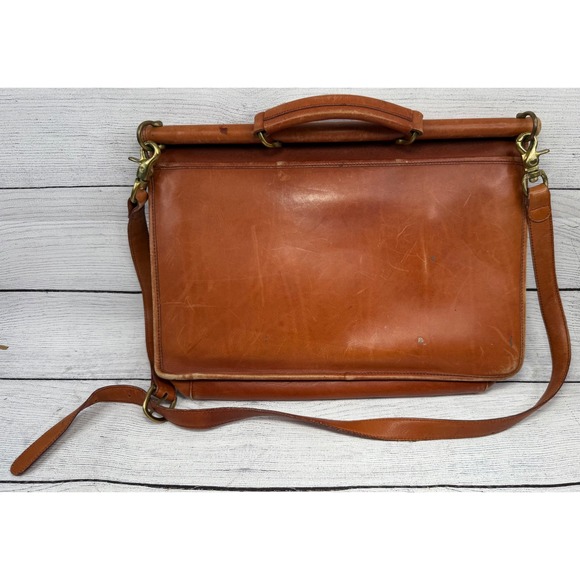 Coach Legacy Briefcase Satchel Leather Brown Classic Flap Buckle 308 17 - Picture 2 of 14